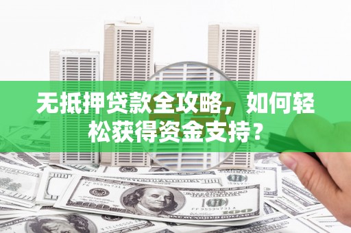 麻豆无抵押贷款全攻略，如何轻松获得资金支持？