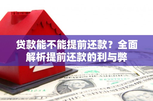 麻豆贷款能不能提前还款？全面解析提前还款的利与弊