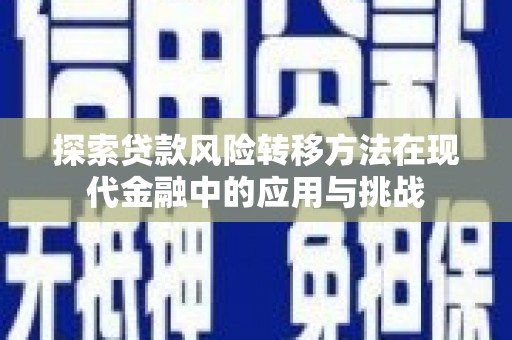 麻豆探索贷款风险转移方法在现代金融中的应用与挑战