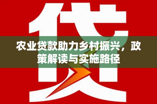 麻豆农业贷款助力乡村振兴，政策解读与实施路径