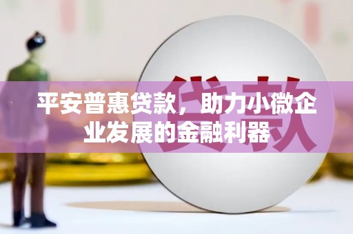 麻豆平安普惠贷款，助力小微企业发展的金融利器