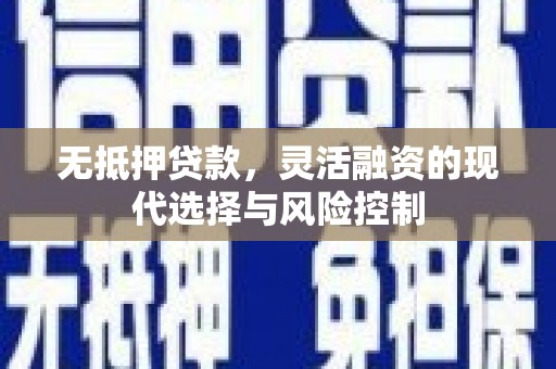 麻豆无抵押贷款，灵活融资的现代选择与风险控制