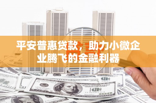 麻豆平安普惠贷款，助力小微企业腾飞的金融利器