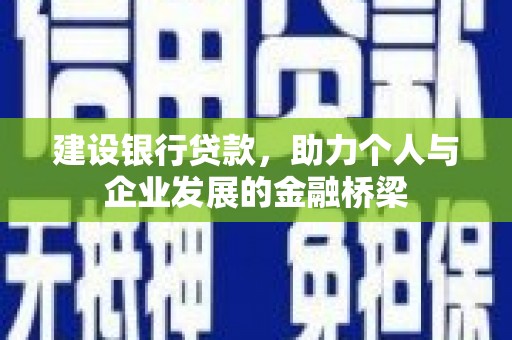 麻豆建设银行贷款，助力个人与企业发展的金融桥梁