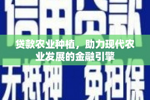 麻豆贷款农业种植，助力现代农业发展的金融引擎