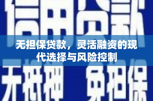 麻豆无担保贷款，灵活融资的现代选择与风险控制