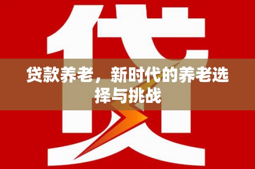 麻豆贷款养老，新时代的养老选择与挑战