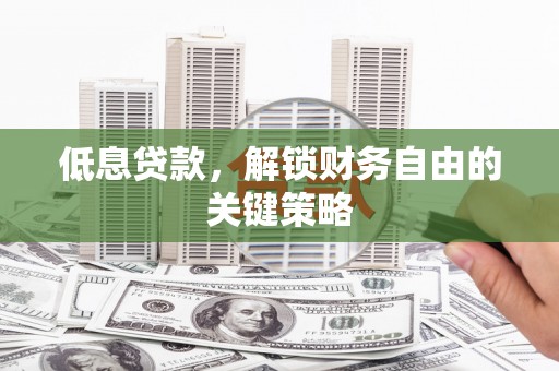 麻豆低息贷款，解锁财务自由的关键策略