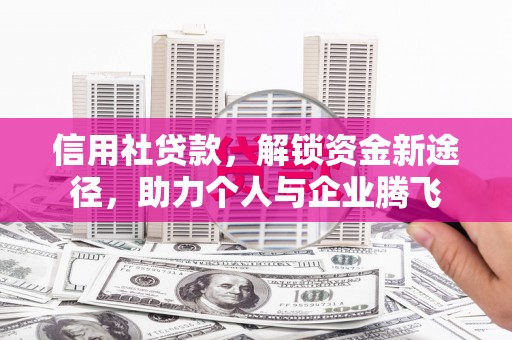 麻豆信用社贷款，解锁资金新途径，助力个人与企业腾飞