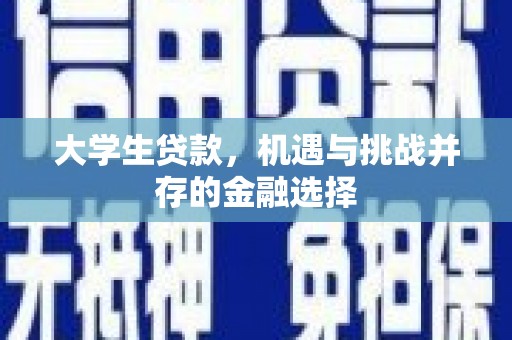 麻豆大学生贷款，机遇与挑战并存的金融选择