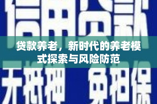 麻豆贷款养老，新时代的养老模式探索与风险防范